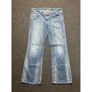 American Eagle Low Rise Boyfriend 77 Blue Jeans Womens 12 Short Straight Faded